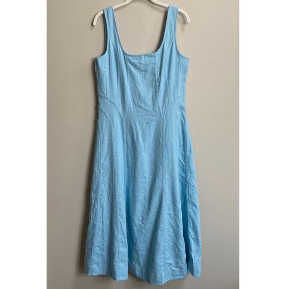 House of Harlow 1960 | Dresses | House Of Harlow 96 Blue Linen Blend Midi  Dress Size Medium | Poshmark